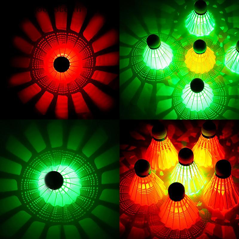 L&Z 1 ชิ้นหัวแบดมินตัน LED Luminous สีสัน Goose Feather Shuttleco กีฬากลางแจ้งความบันเทิง Night Trai