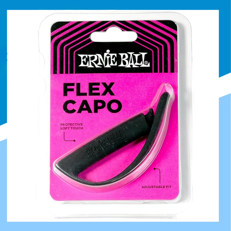 ERNIE BALL 9645 Flex Capo for Guitar, Soft Silicone, Lightweight & Durable