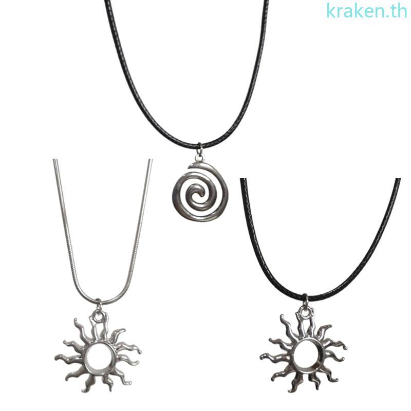 KRA Fashion Niche Sun Star Swirl Pendant Collarbone Chain Temperament Necklace