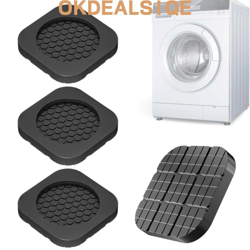 OKDEALS1QE 4 ชิ้นเครื่องซักผ้าป้องกันการสั่นสะเทือนฟุต Pad, Silent Dampers Anti Slip ซักผ้า|แผ่นรองฝ่าเท้า, แผ่นยางเฟอร์นิเจอร์ดูดซับแรงกระแทกเพิ่มความสูง|ตู้เย็น