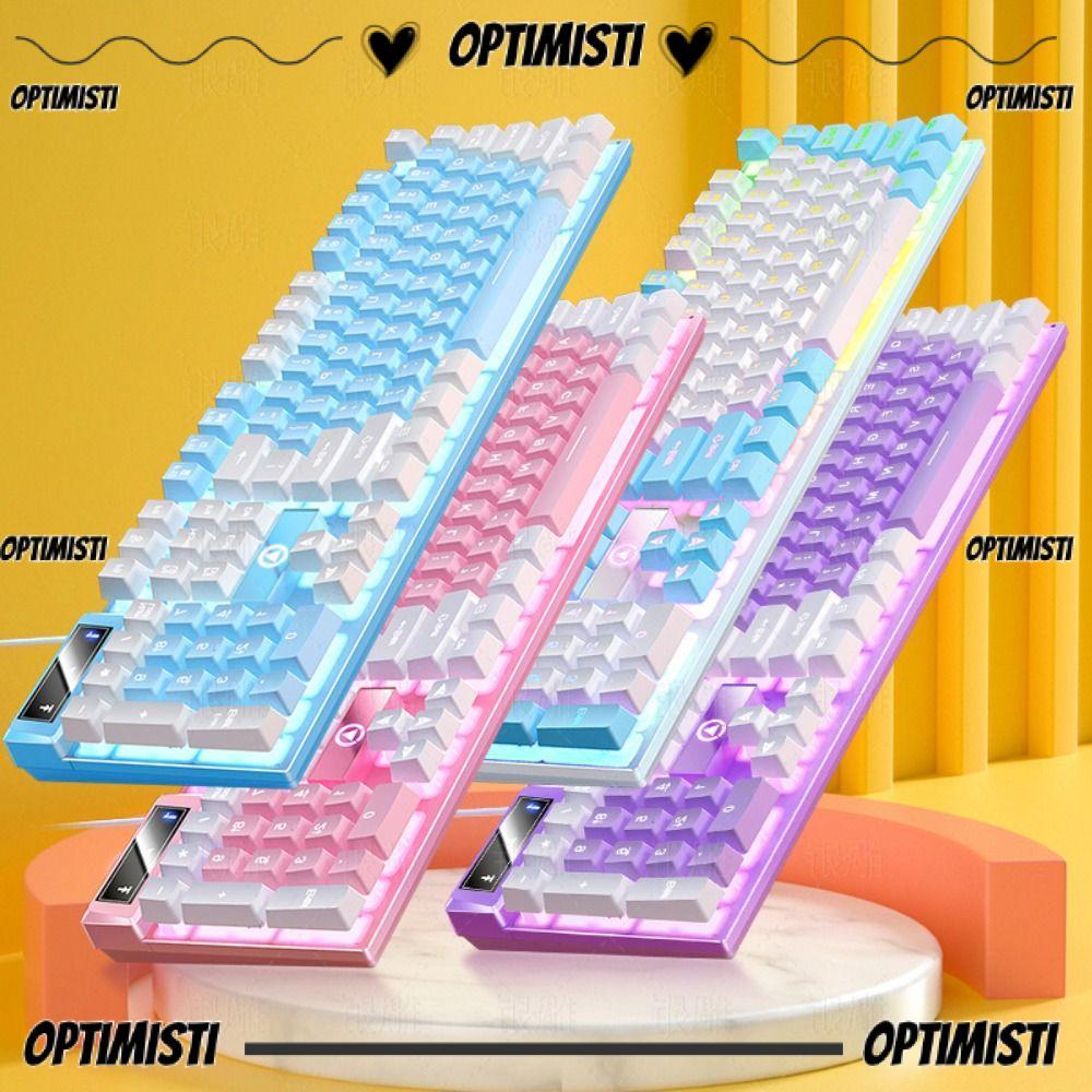OPTIMISTI8E คีย์บอร์ดแบบมีสาย, K500 USB Interface Gaming Keyboard, Luminous Mechanical Sensation 104