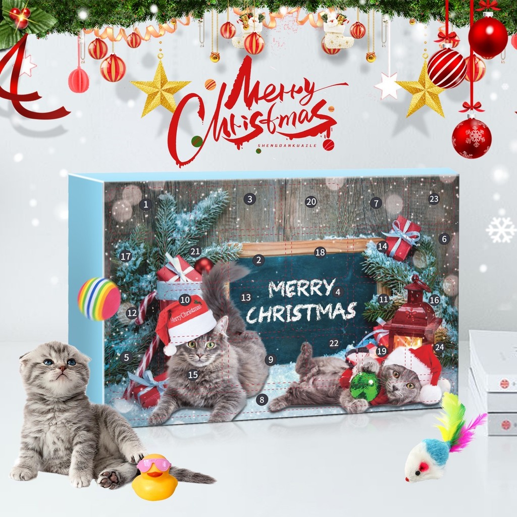 สินค้าใหม่ Cat Advent Calendar Christmas Cat Advent Calendar Christmas Mystery Box Set Gift Box88926