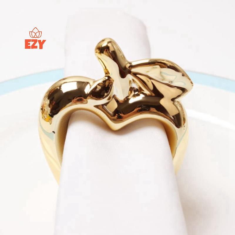 EZY AEE8 1/6 ชิ้นโลหะ Vintage ผ้าเช็ดปากแหวนหัวเข็มขัดสําหรับโต๊ะรับประทานอาหารตกแต่งใหม่