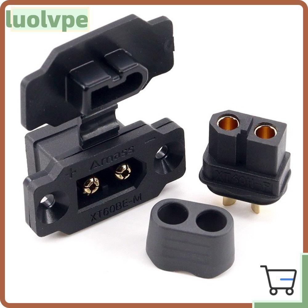 LUOLVUO XT60BE ปลั๊กตัวผู้, สีดําสีเหลืองแบบพกพา XT60BE-MF Connector, ตะวันออกติดตั้งพร้อมฝาครอบ Ama