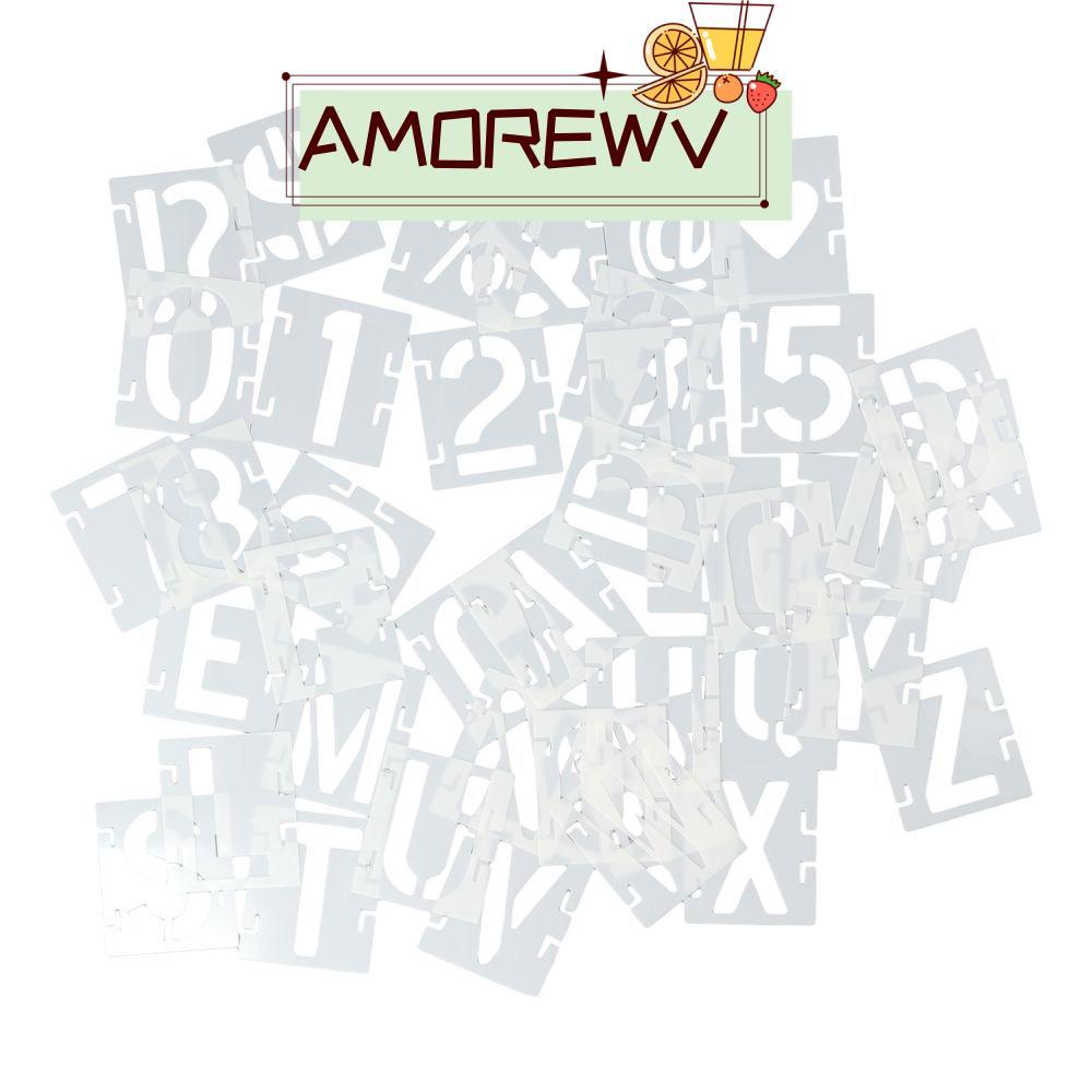 AMOR12WV Letter Stencils,ตัวเลขขนาดใหญ่ลายฉลุสําหรับภาพวาด,สําหรับตัวอักษรประตู 2/3/4/5 นิ้วตัวเลขแม