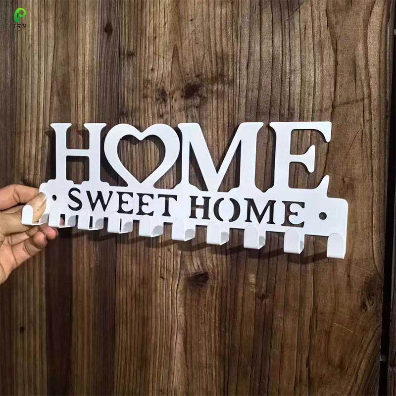 [ikn] 1PC ติดผนัง Sweet Home ตกแต่ง Key Holder, Key Wall Hook, Creative Key Holder สําหรับประตูด้านห