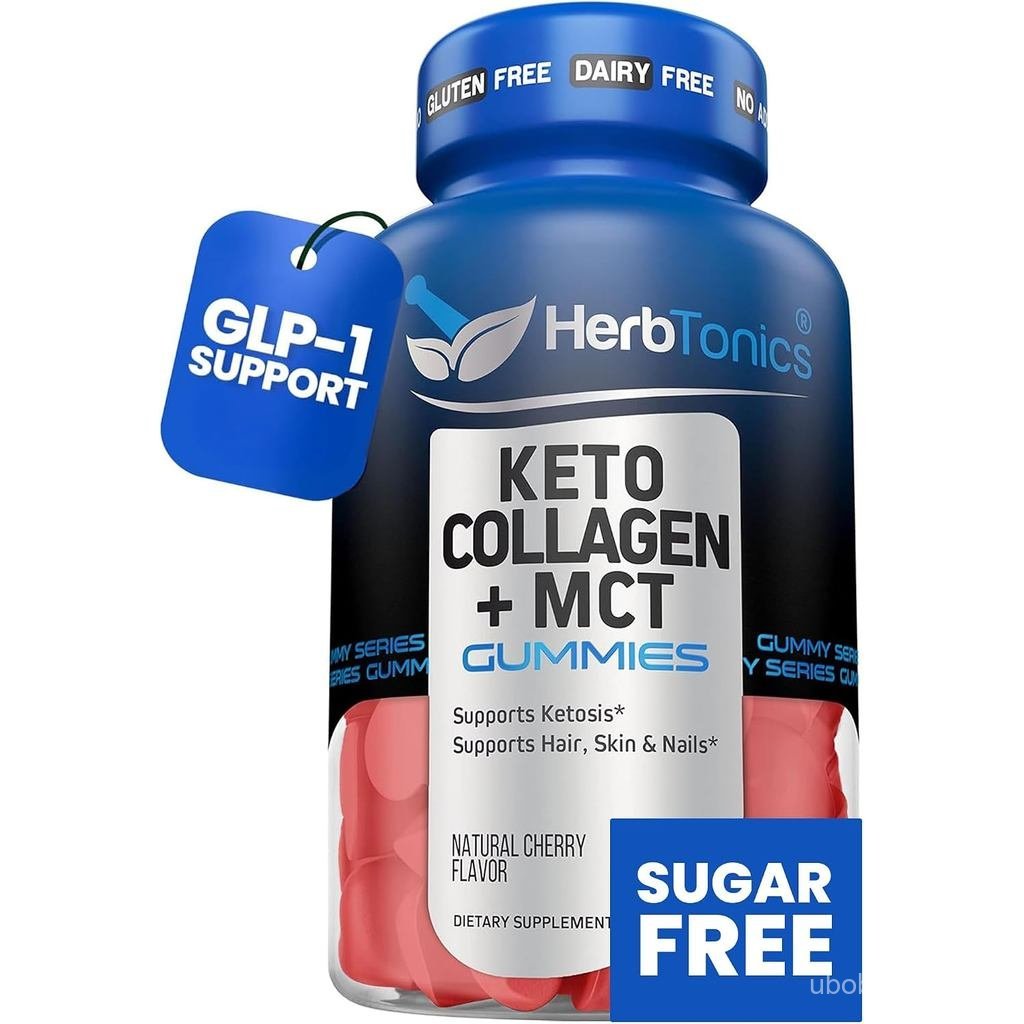 Herbtonics Keto พร้อม MCT + คอลลาเจน | แคปซูลน้ํามัน MCT น้ําตาล | Anti Aging Skin Care & Strong Nai