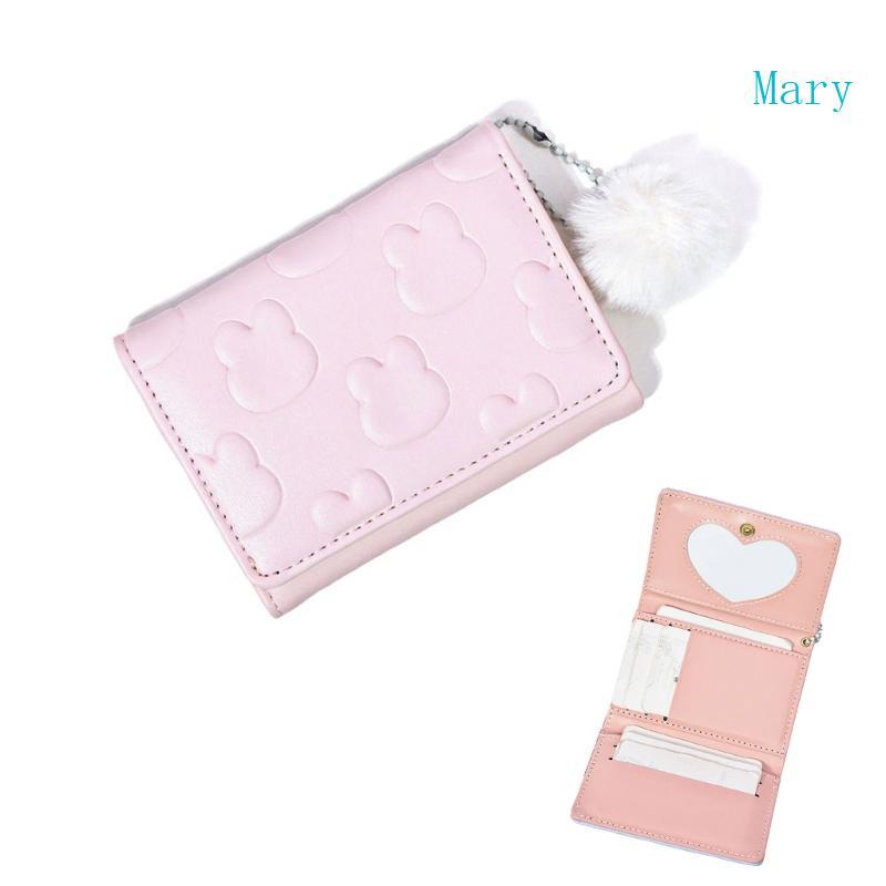 Mary Women Small Compact Wallets Pu Leather Clutch Purses Card Holder Ladies Purses