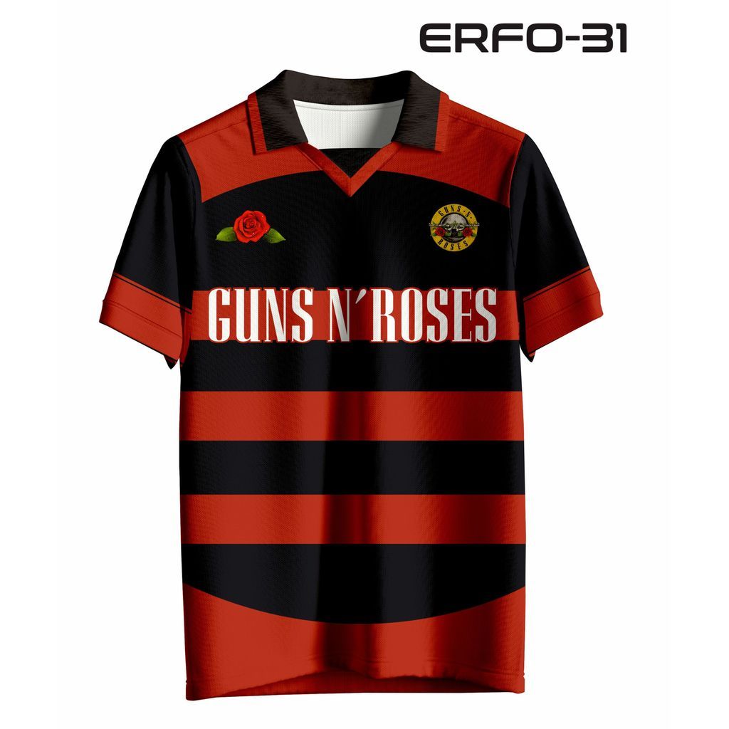 Jersey Retro Rock Gun N Rose GnR Axl Rose ERFO-31 พิมพ์เต็ม [ไม่ปรับแต่ง]