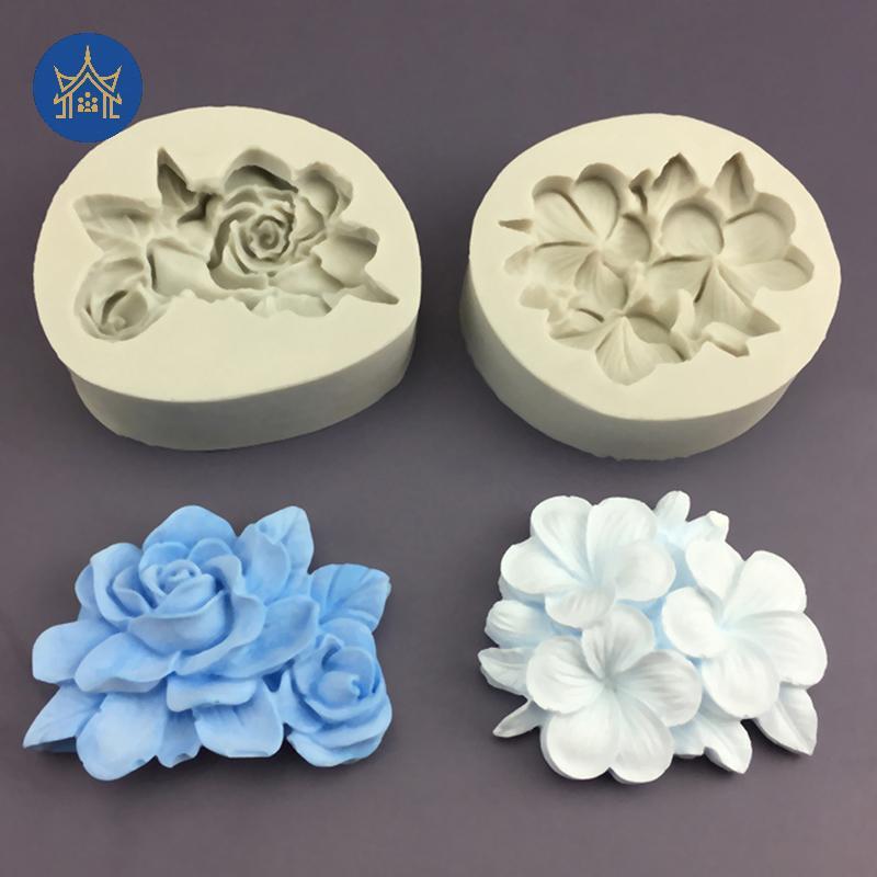 [xianyuan] 1 ชิ้นดอกไม้รูปร่างแม่พิมพ์ซิลิโคน DIY Gardenia Plumeria Rubra เค้กสบู่ Fondant แม่พิมพ์ 