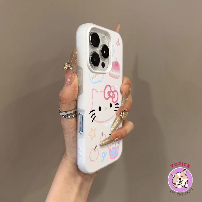 ขนมหวานการ์ตูนแมวเคสโทรศัพท์สําหรับiPhone 17 16 15 14 13 12 11 Pro Max X XR XS Max GDE