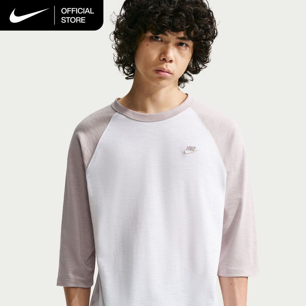 Nike Sportswear Club Men's 3/4-Sleeve Raglan Top - Moon Particle [IF0756-211]