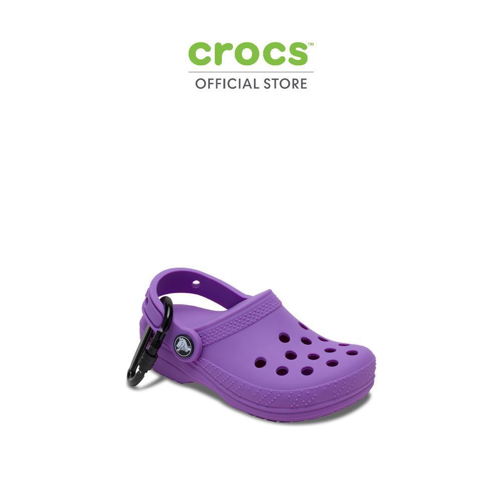 CROCS พวงกุญแจ CLASSIC CLOG POUCH BAG CHARM - PURPLE BOLT