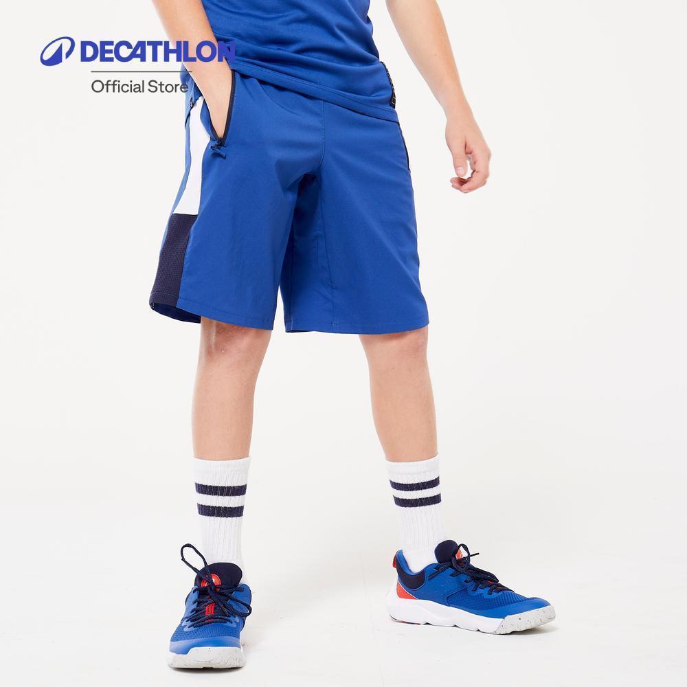 Decathlon Kids' Breathable Multisport Shorts กางเกงขาสั้นใส่เล่นกีฬาระบายอากาศได้ดีสำหรับเด็ก -Blue/White