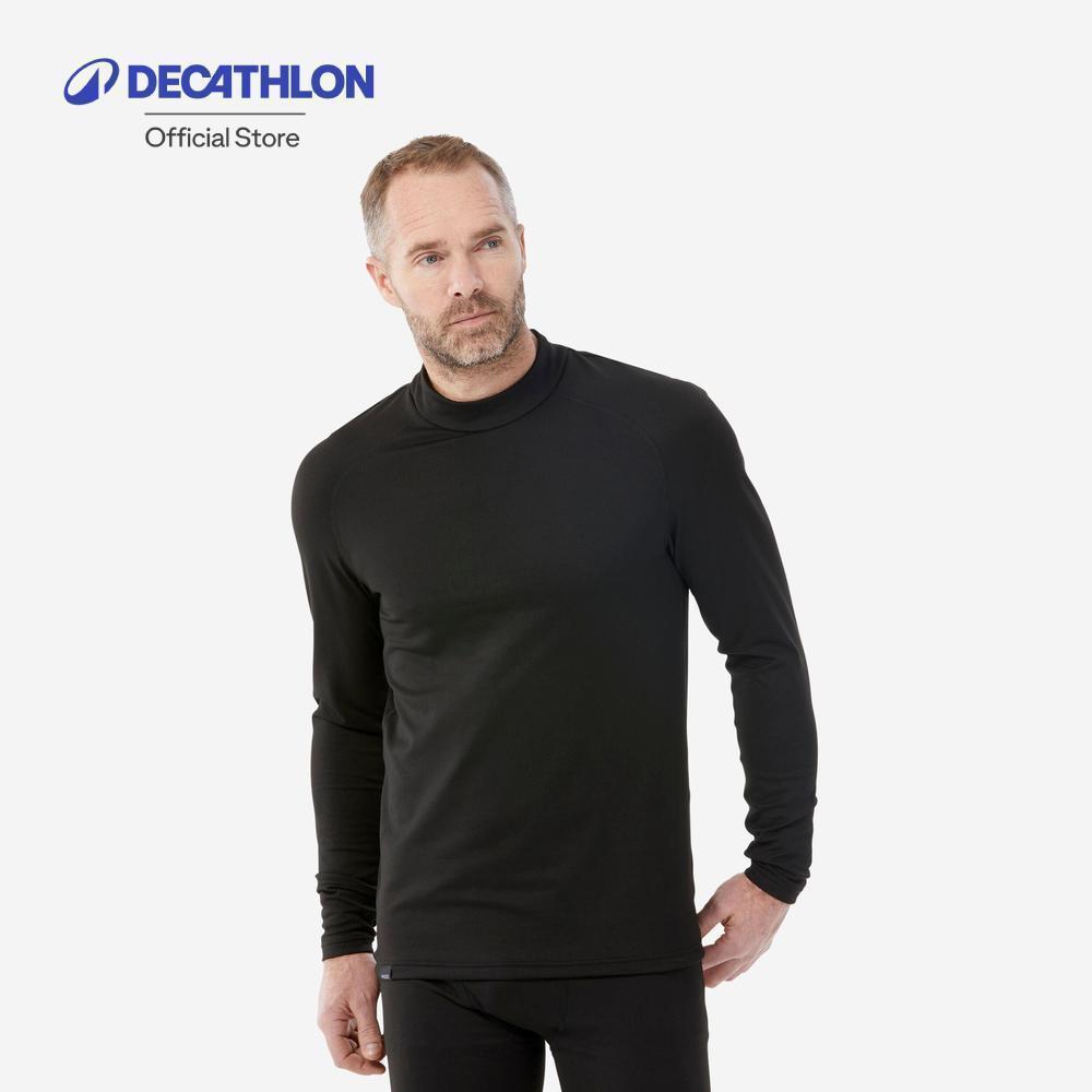 Decathlon Men’S Warm And Breathable Thermal Ski Base Layer เสื้อรองในกันหนาวใส่เล่นสกีสำหรับผู้ชายรุ่น Bl 500 - Black