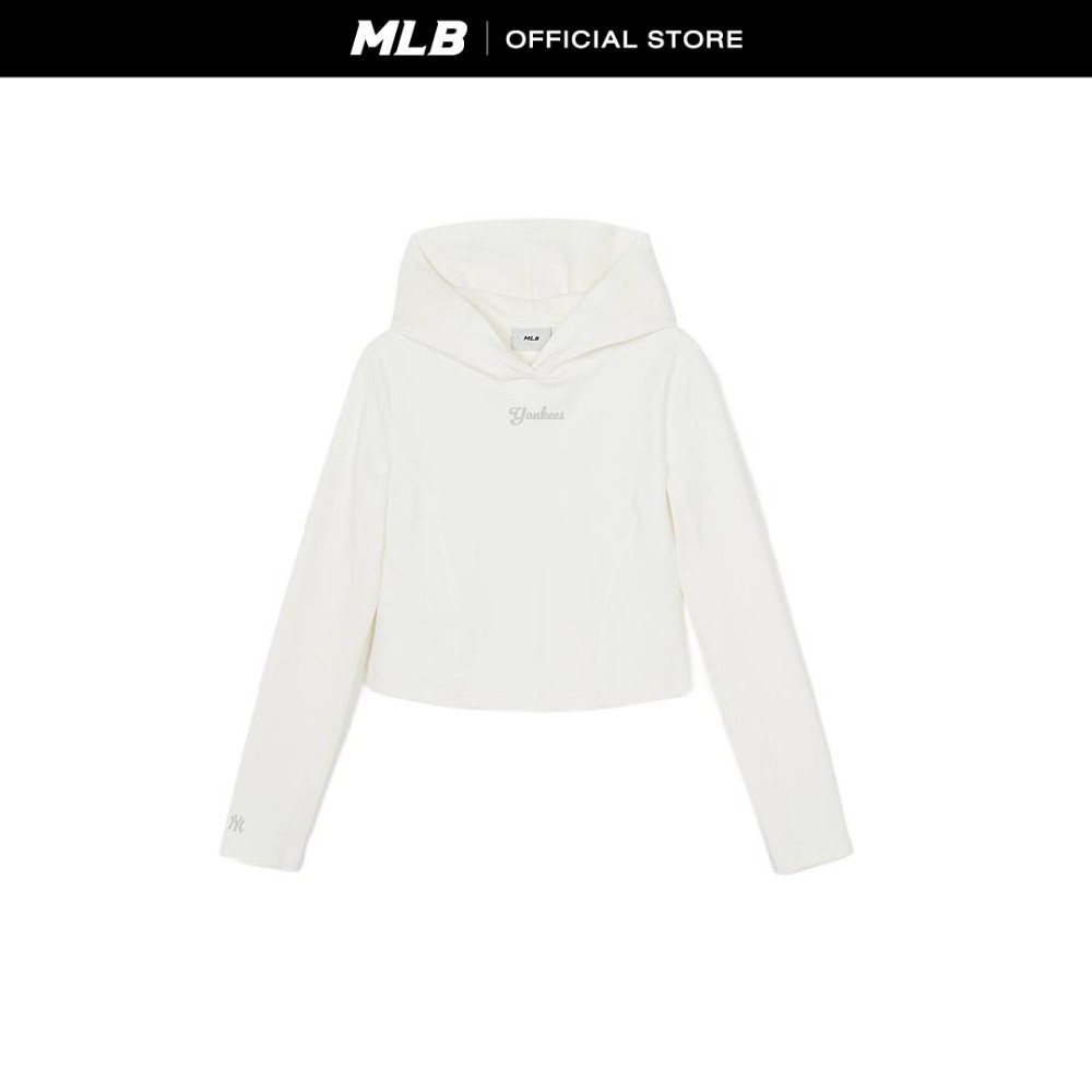 MLB เสื้อฮู้ดดี้ ยูนิเซ็กซ์ Womens Basic Slimfit Hoodie รุ่น 3FHDB1061 50IVS สีขาวงาช้าง
