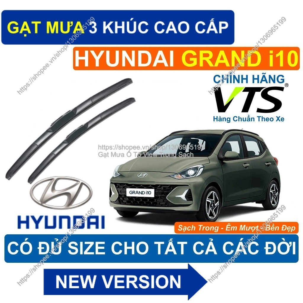 3-Segment Wipers - K2 Rain Wipers Hyundai Grand i10 - ที่ปัดน้ําฝน Hyundai Grand i10 คู่.....- Hyund