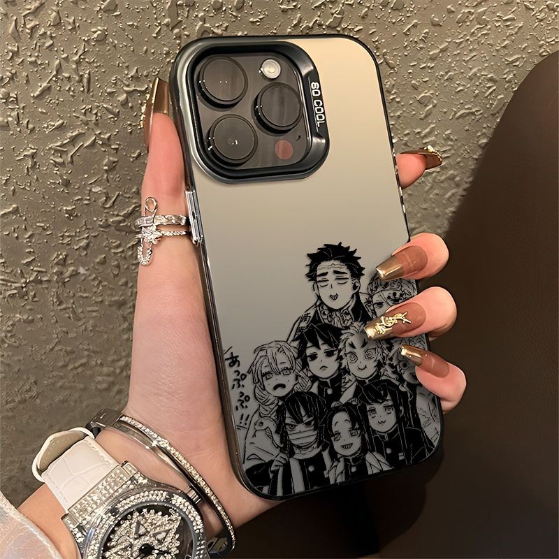 Online Draft Demon Slayer Blade Tanjiro สีสันเงินเหมาะสําหรับ iPhone เคสโทรศัพท์เหมาะสําหรับ iPhone 