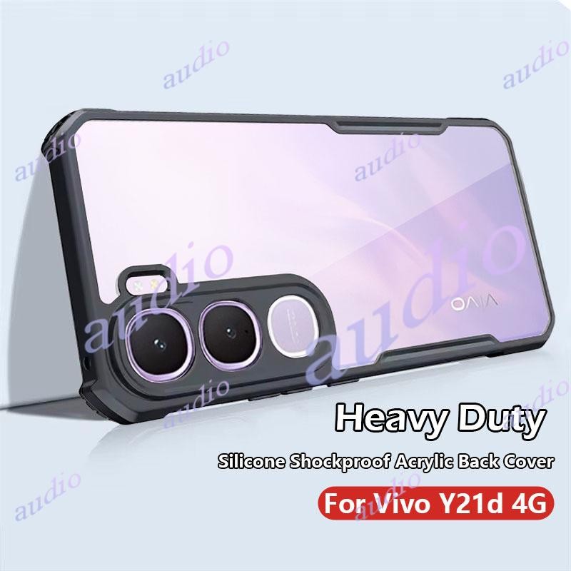 Vivo Y21d 4G 2025 Anti Drop เกราะโปร่งใสอะคริลิคกันกระแทกป้องกันปกหลังสําหรับ vivo Y21d y21d VivoY21