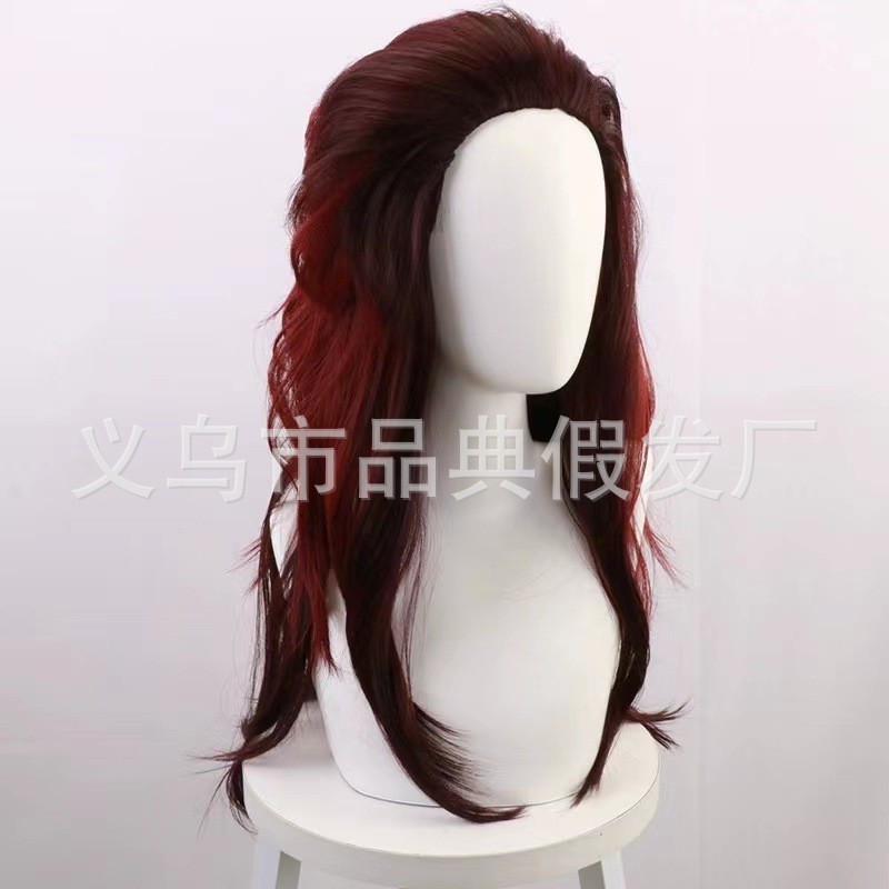 วิกผม.Cosplay.Tanjiro.Transformation สีน้ำตาล gradients ทรงผมยาว