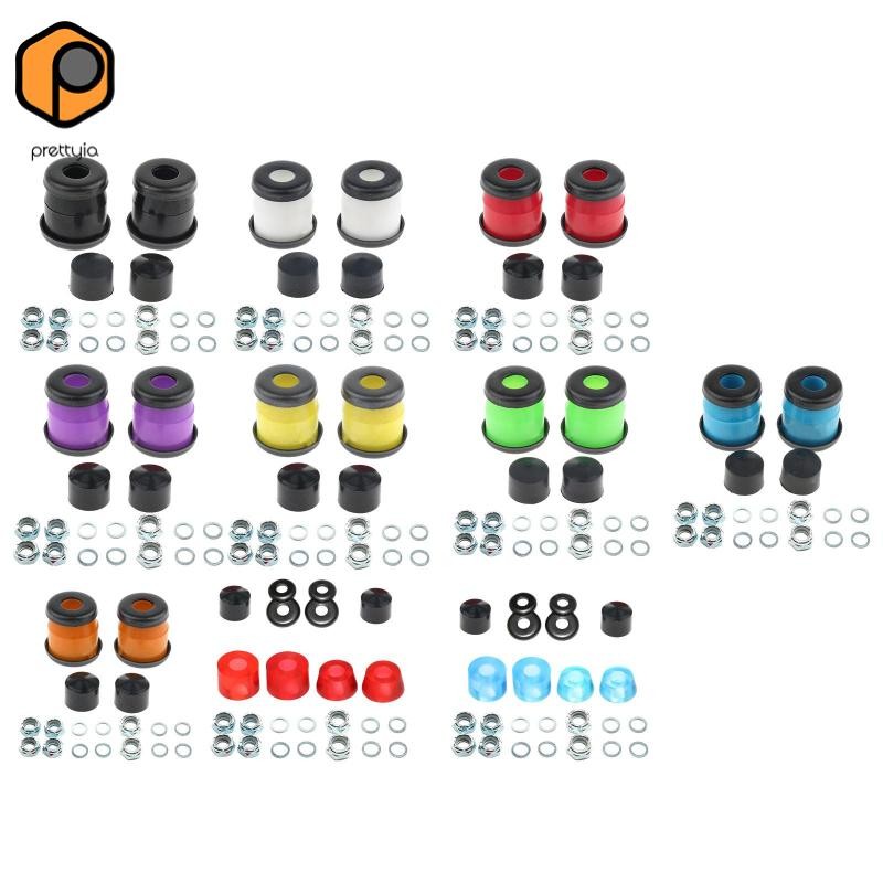 Prettyia สเก็ตบอร์ด Bushings Kit สำหรับซ่อมและปรับแต่ง ชุดอุปกรณ์เสริมสำหรับเสี้ยนรองพวงล้อ