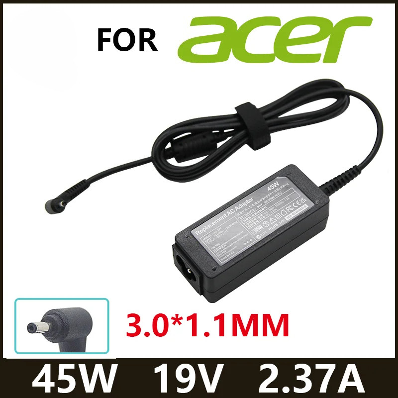 19V 2.37A 45W 3.0*1.1 มม.แล็ปท็อปอะแดปเตอร์สําหรับ Acer Aspire S7 391 V3-371 Switch12 PA-1450-26 A13