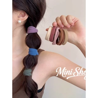 Mini shop🌸พร้อมส่ง🌸ยางมัดผมผ้ากำมะหยี่ ฟีลเกาหลี 20ชิ้นต่อ1กล่อง 9บาท ถูกมาก(Tm-1)