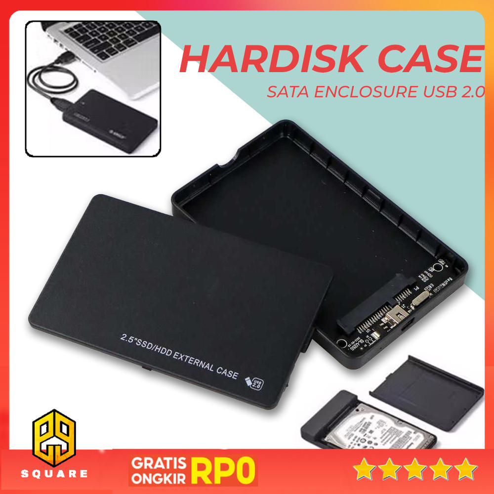 Harddisk Case 2.5 HDD SATA Enclosure USB 2.0 ถึง Mini USB - U25Q7 Original 99 Square