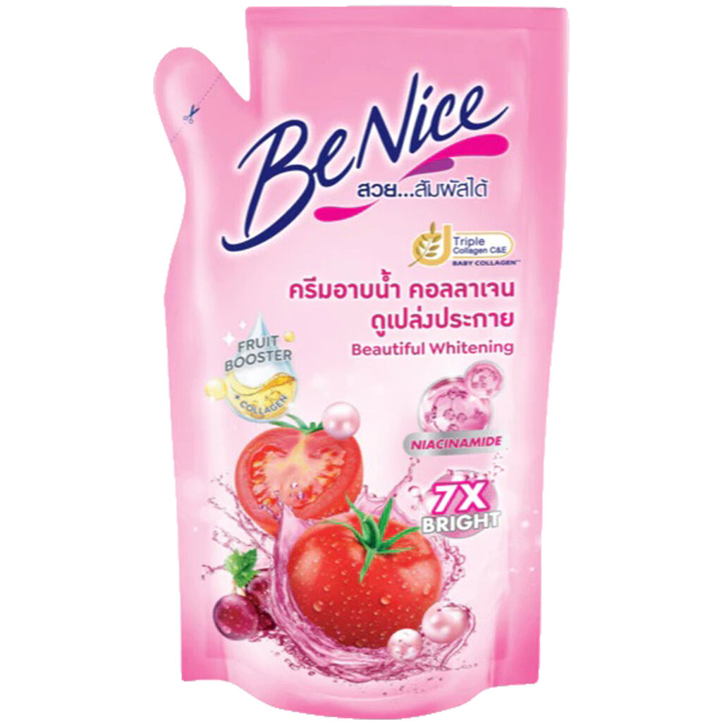 LeeMart ครีมอาบน้ำ บีไนซ์ Benice 400ML อาบบีไนส์ ครีมอาบน้ำ บีไน้ กลิ่นผลไม้ สูตร สีฟ้า ลิ้นจี่ ขนาด 400 มล.