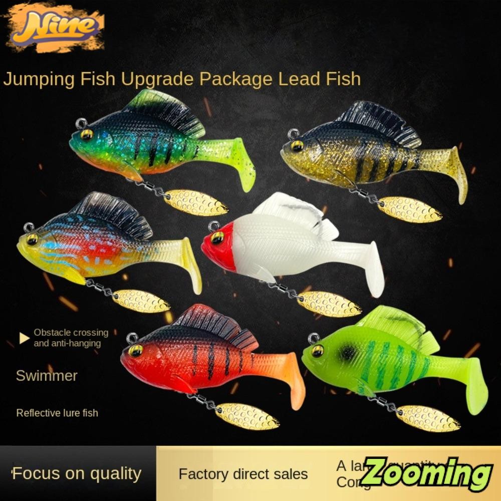ZOOMING เหยื่อเบสเนื้อนุ่มพร้อมตะขอตะกั่ว เหยื่อพลาสติกอ่อน Spin Sleeper Swimbait Pike Shad Trout
