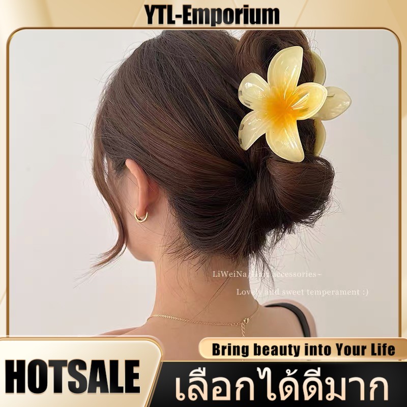 EMP น่ารัก ดอกไม้ คลิปผม การจับคู่ หลายสี ไล่ระดับสีไข่ดอกไม้กิ๊บผม สไตล์รีสอร์ม แฟชั่นฤดูร้อน เครื่องประดับผม