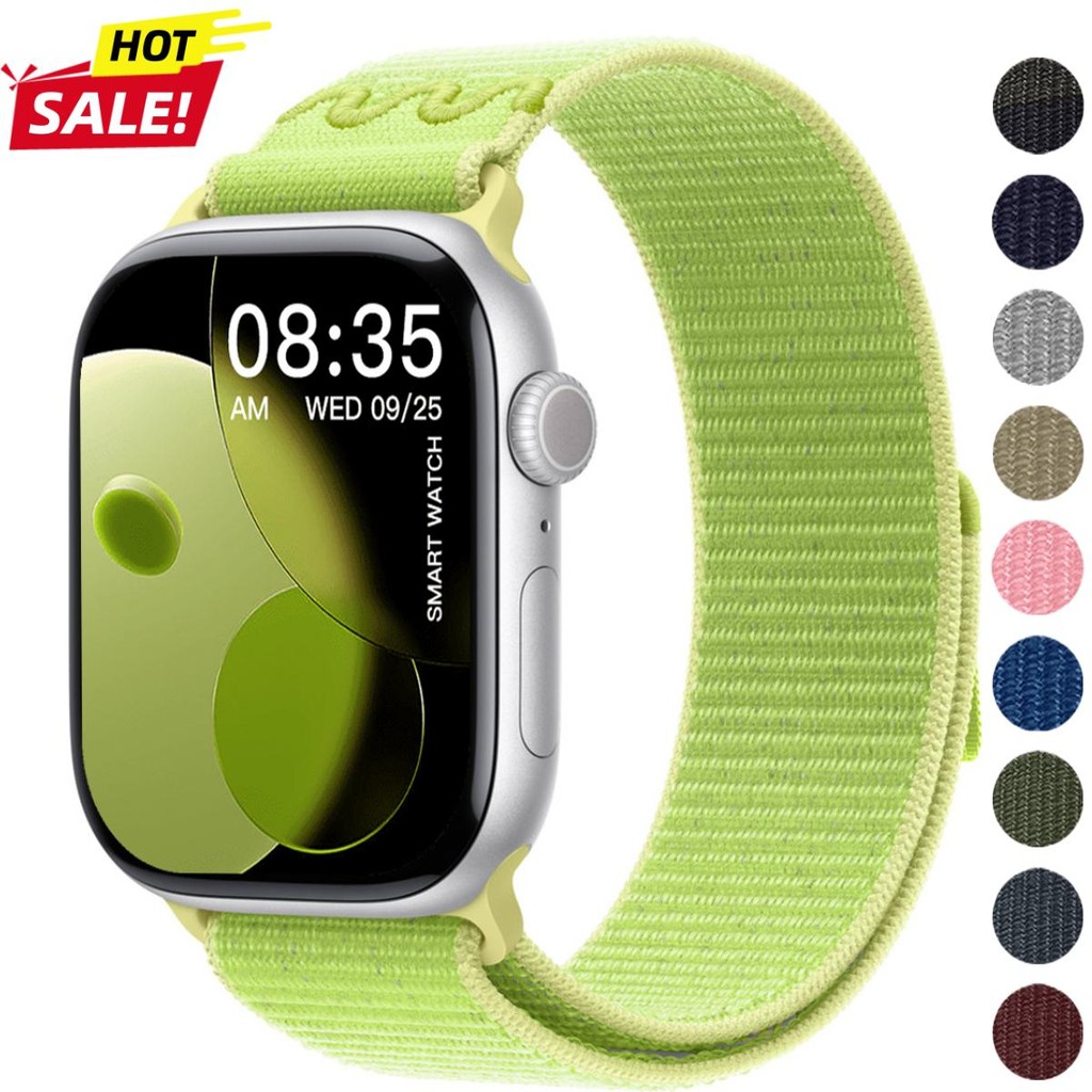 ไนลอนสายกีฬาสําหรับ Apple Watch Series SE3 Ultra3/Ultra2/Ultra 49มม, 46มม, 45มม, 44มม, 42มม, 41มม รองรับ S11/S10/9/8/7/6/5/4/3/SE