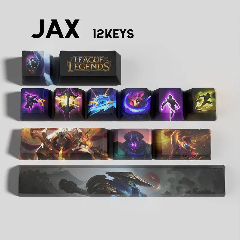Jax keycaps League of Legends keycaps เกม keycaps OEM Profile 12 คีย์ PBT dye sub keycaps
