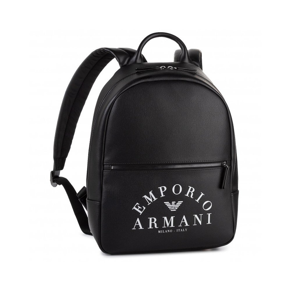 Hong Kong Direct Mail EMPORIO ARMANI สุภาพสตรีกระเป๋าเป้สะพายหลังหนังสีดํา Y4O165 YFE5J 83696