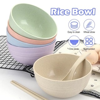 BAZZR ชามฟางข้าวสาลี ขนาด 15-20cm. ถ้วยข้าวใส่อาหาร ผลิตจากว…