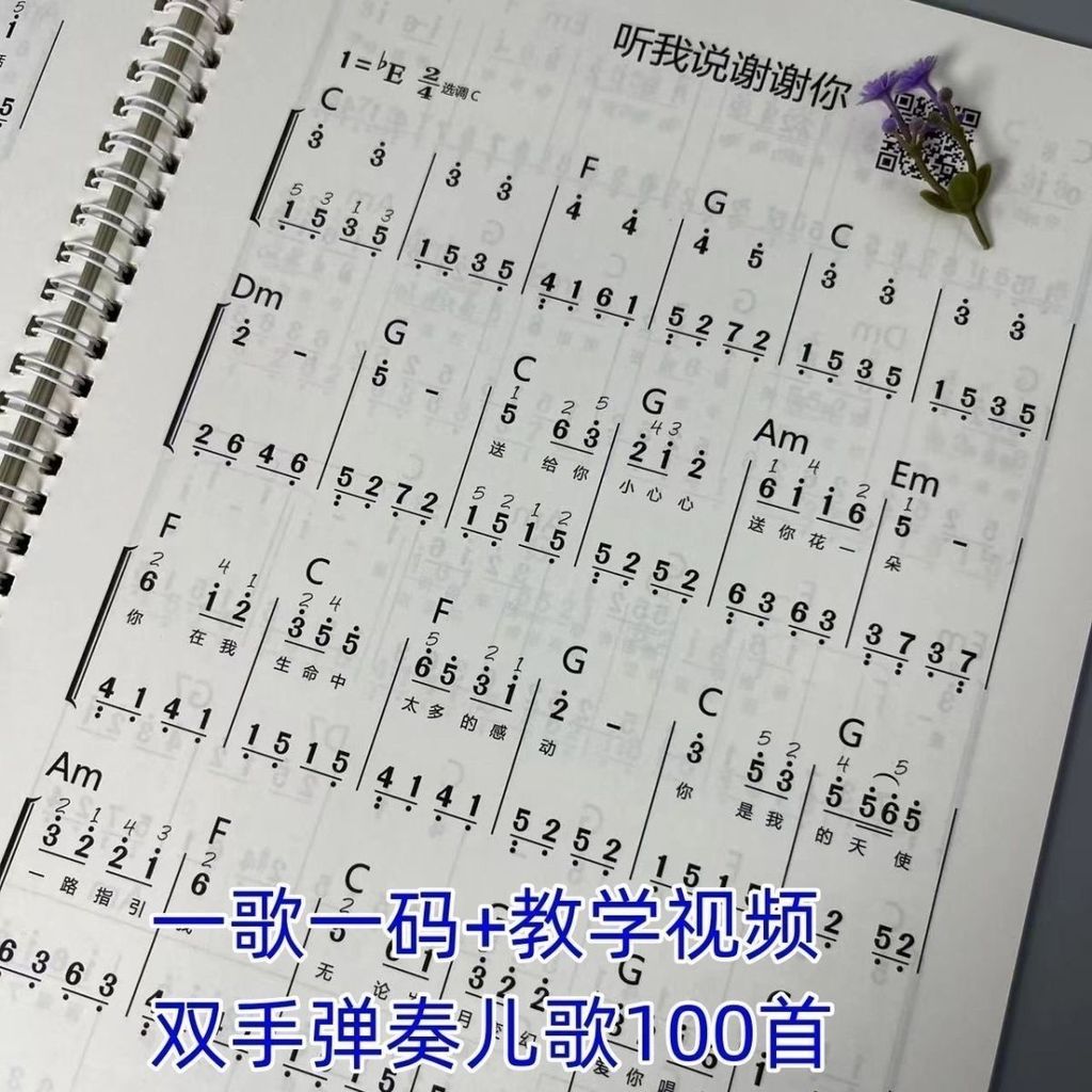 有声儿歌钢琴首曲谱双手钢琴带伴奏儿歌教学幼师儿歌教材Sound nursery rhymes piano first music score two hands piano with companio