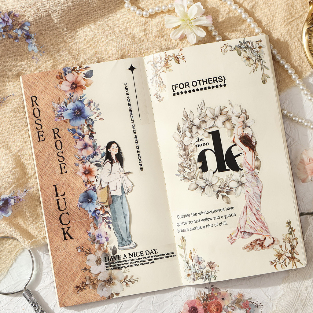 Journamm 15 ชิ้นดอกไม้กรอบสมุดภาพสติกเกอร์ Pre-CutTransparent สติกเกอร์ PET Embelishment สติกเกอร์สําหรับ Scrapbooking DIY ตกแต่งตกแต่งโน้ตบุ๊คกรอบอัลบั้ม Handmade - รูปที่ 2