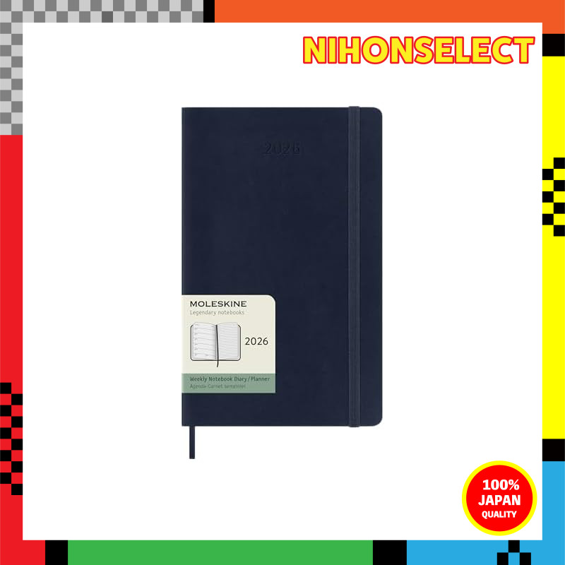 Moleskine Planner 2026, January Start, 12-Month Weekly Diary, Large Size (13cm x 21cm), Soft Cover, 