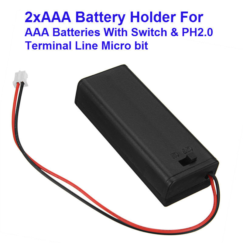 2xAAA Battery Holder For AAA Batteries With Switch & PH2.0 Terminal Line Micro bit