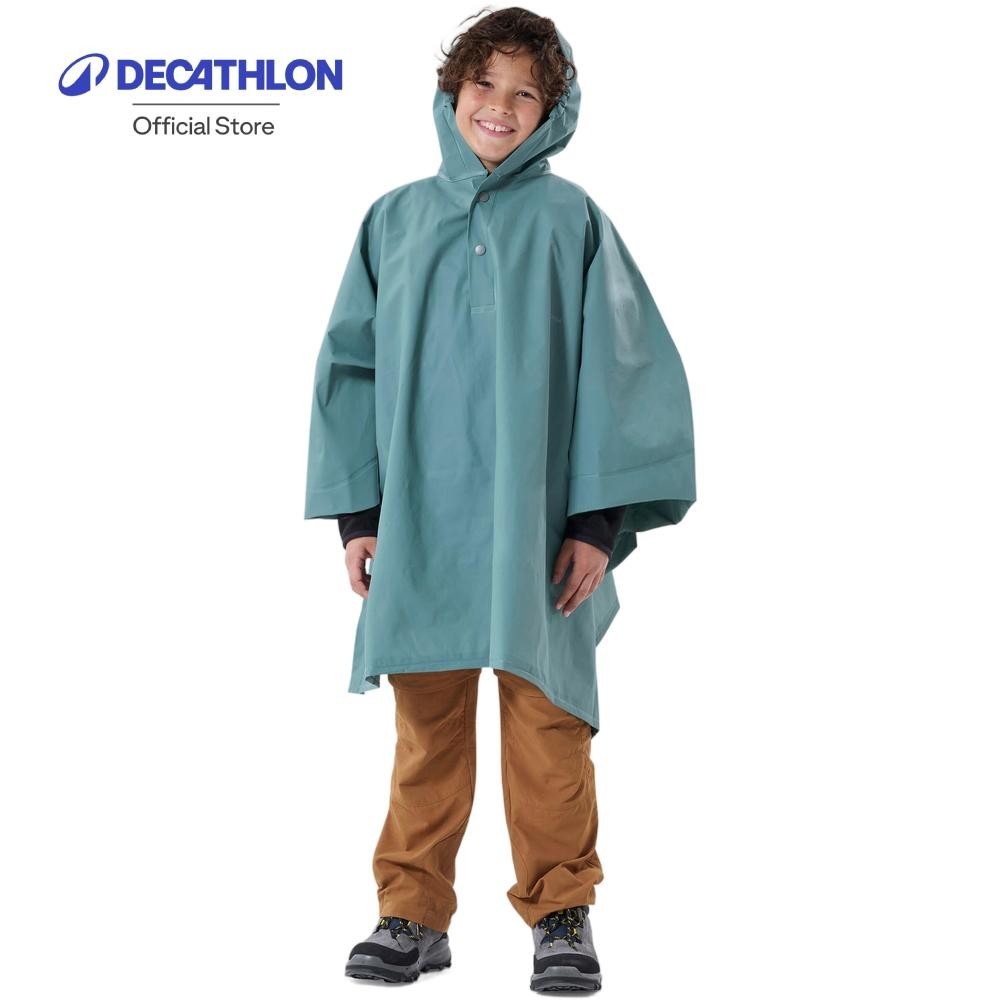 Decathlon Kids' Hiking Rain Poncho 7-15 Years MH100 เสื้อกันฝนแบบสวมทับ สำหรับเด็กส่วนสูง 126 - 156 
