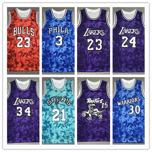 เสื้อกั๊กเจอร์ซีย์ NBA รวมโลโก้ทีม Lakers, Bulls, 76ers, Spurs และ Raptors
