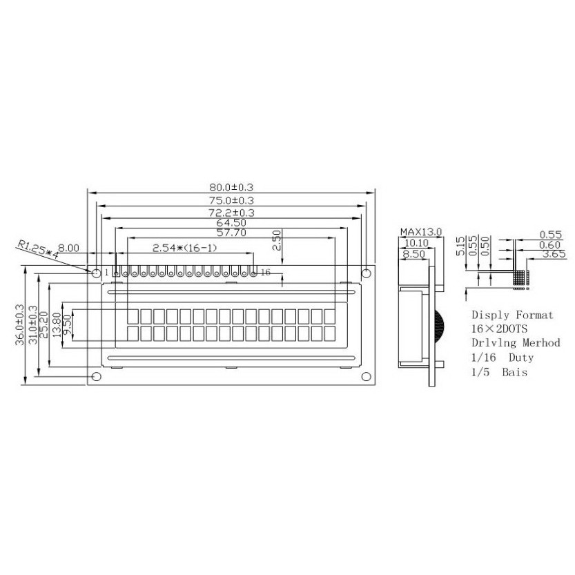 เกรดอุตสาหกรรม 1602A LCD 5V หน้าจอสีฟ้า 1602A LCD ผู้ผลิตพร้อมสต็อก 1602A LCD