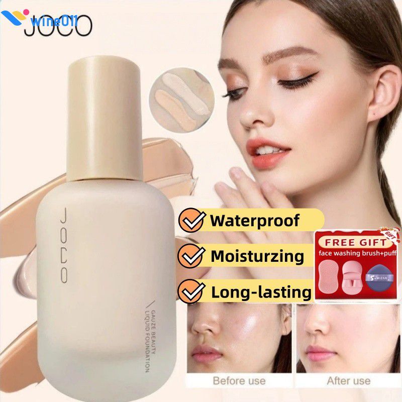 【ของขวัญ】joco Liquid Foundation Muscle Light Yarn Foundation Concealer Strong Long-lasting No Makeup