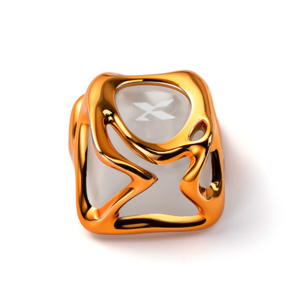 keycap ไฟลอด keycap X XVX ปุ่มกดสร้างสรรค์ที่ไม่ซ้ําใคร Gold Matte เนื้อโลหะโปร่งใสคีย์บอร์ดเครื่องก