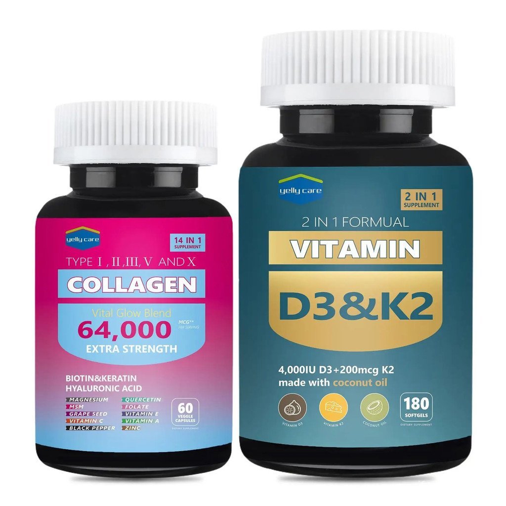 [2 ขวด] Collagen Peptide MCG Biotin Keratin Hyaluronic Acid M Vitamin A Vitamin C Vitamin E Zinc Fol