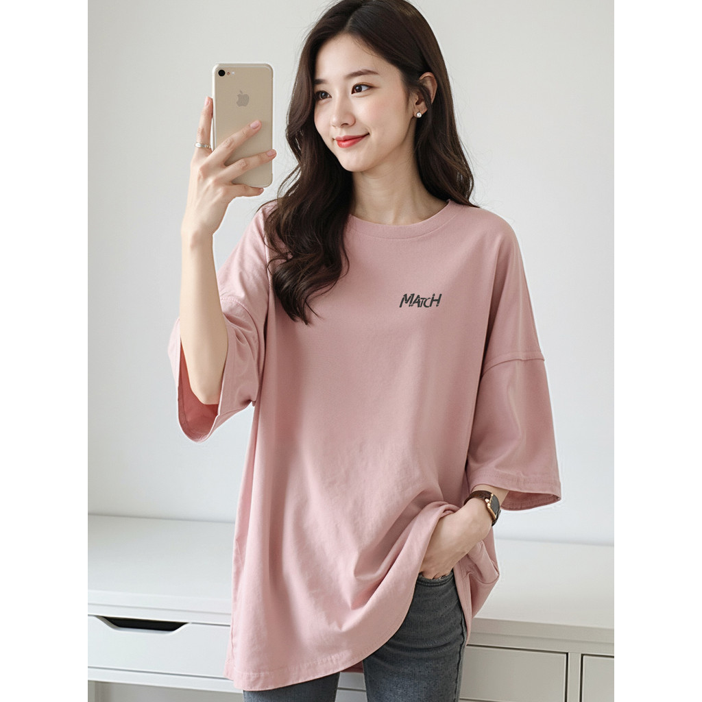 2S018 [AIYOU] M-5XL Tshirt Plus ขนาด T เสื้อเสื้อ T เสื้อผ้า T เสื้อ Crop Top Leisure Internet โพลีเ