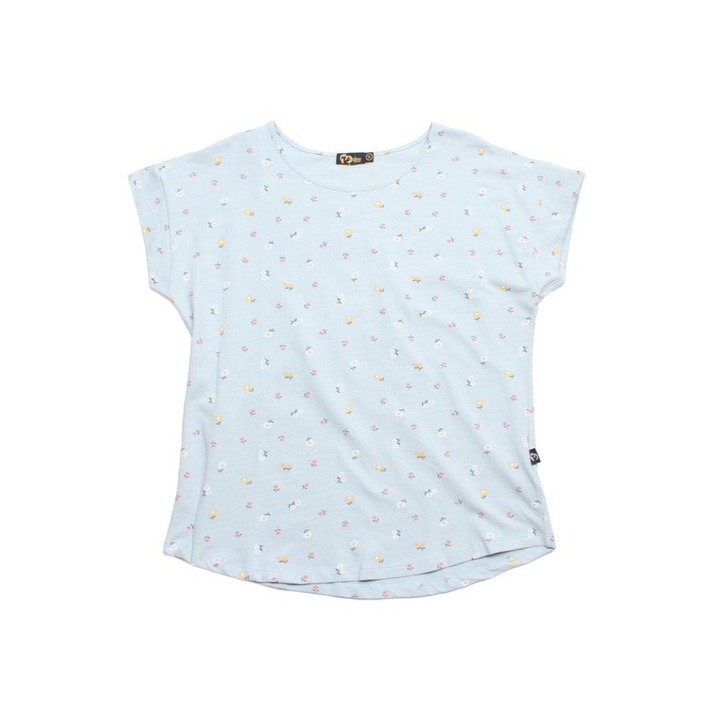 Moony Apparels Mini Florets เสื้อสตรีสีฟ้า