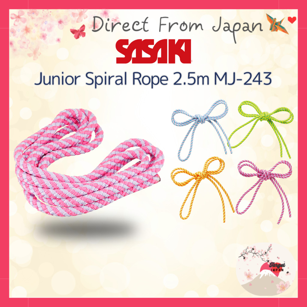 SASAKI Gymnastics Junior Spiral Rope MJ243 2.5m Rhythmic Gymnastics MJ-243 Pink Lavender Ice Mint