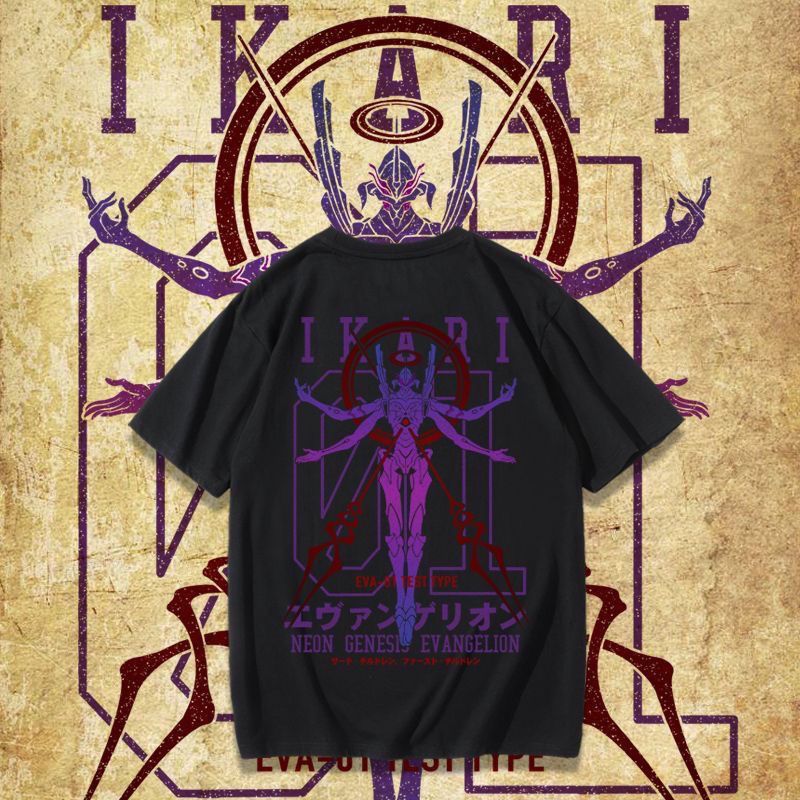 2025 Co-Branded EVA No. 1 เครื่อง 01 Anime Merchanted ฤดูร้อนหลวมพิมพ์อินเทรนด์เสื้อยืดแขนสั้นผู้ชาย