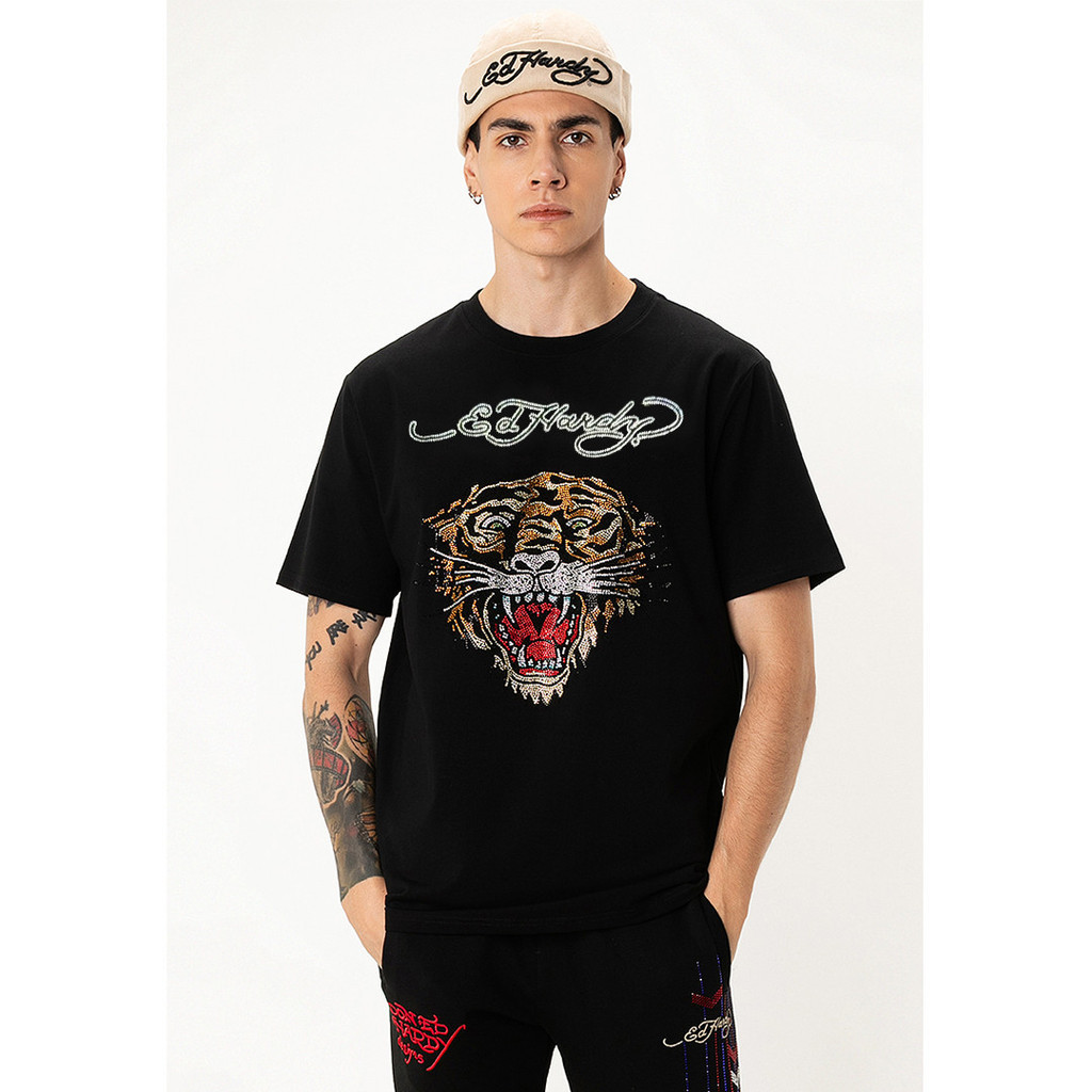 เสื้อยืด.Ed Hardy Premium Tiger ผ้าฝ้ายคุณภาพเยี่ยม เหมาะสำหรับทั้งผู้ชายและผู้หญิง